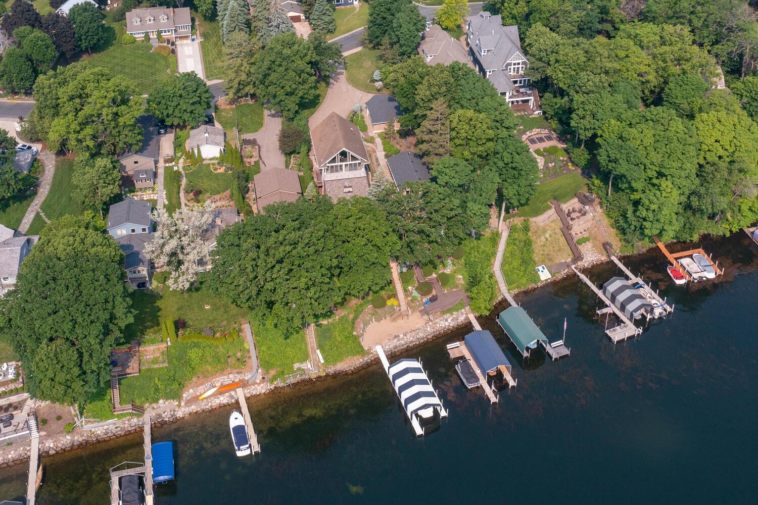 A look at Highland Boulevard from the air. Beautiful terraced landscaping greets guests as they arrive by boat.