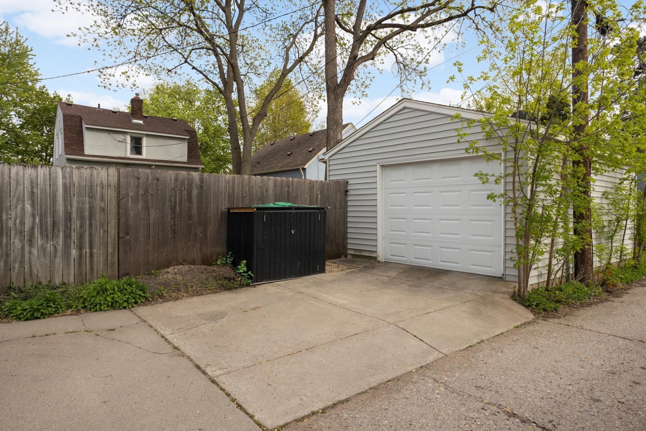 Privacy from rear alley.