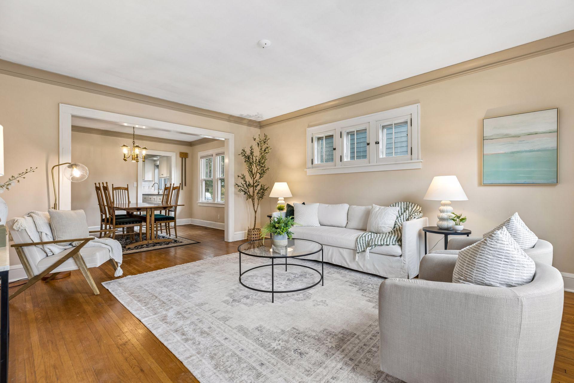 Oak floors grace the main floor living & dining rooms.
