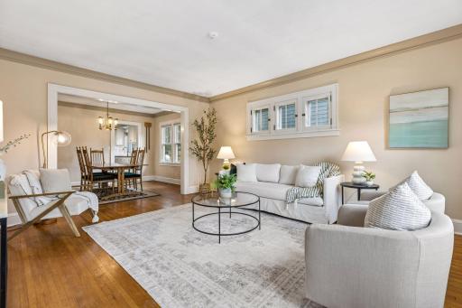 Oak floors grace the main floor living & dining rooms.