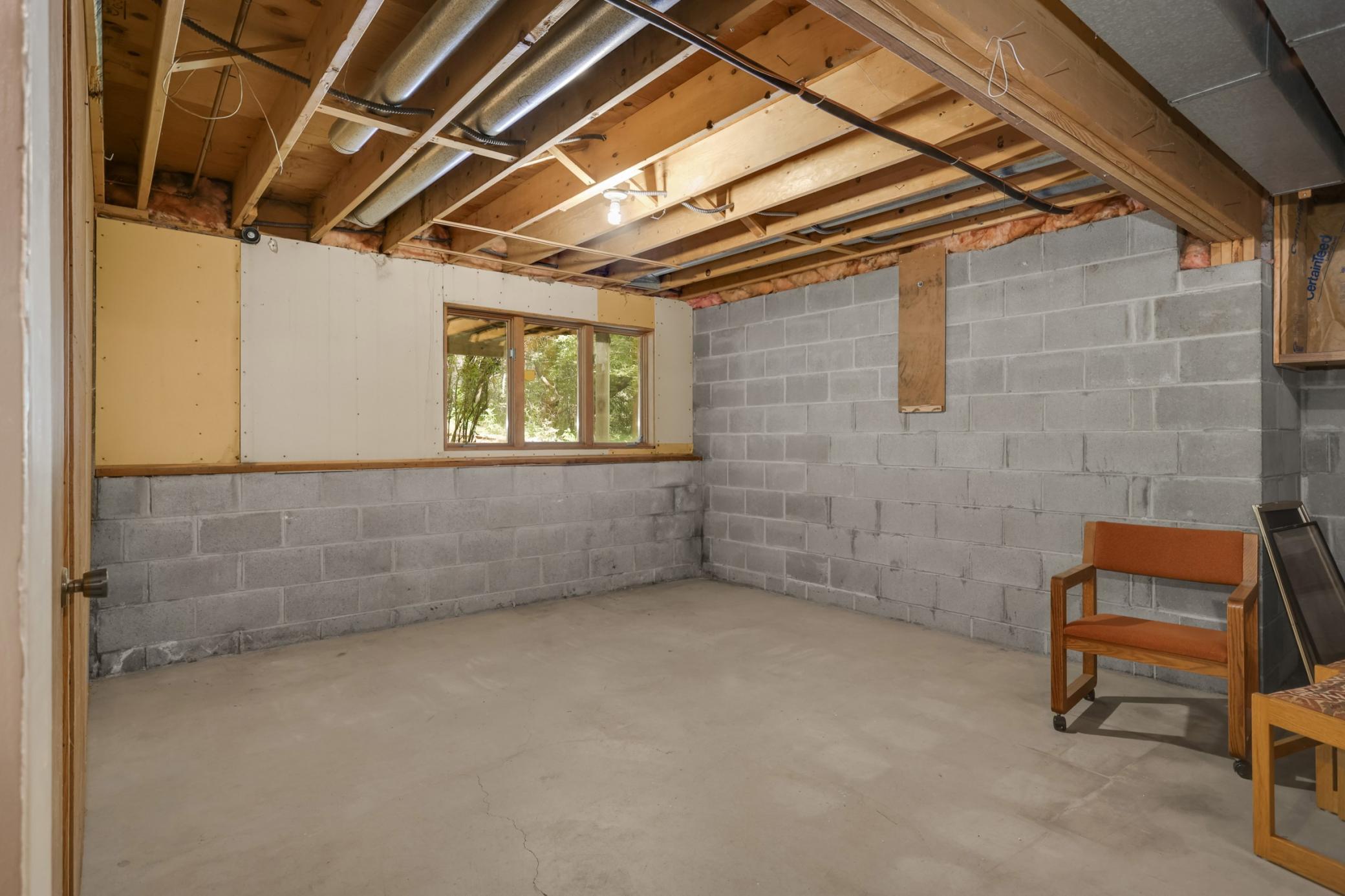 The unfinished lower level offers an excellent opportunity to build equity by adding a third bedroom and creating additional finished living space.