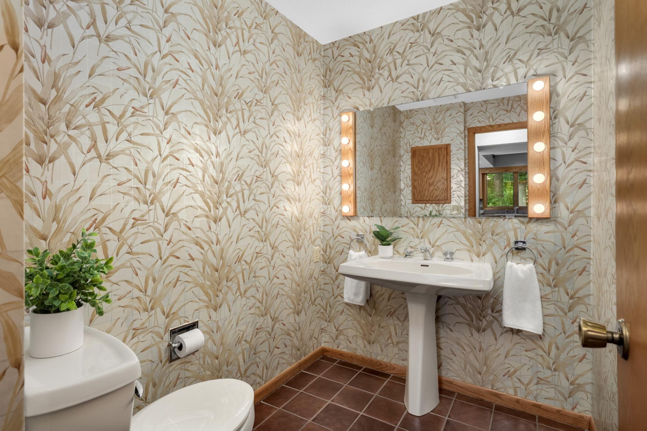 Main floor level powder room.
