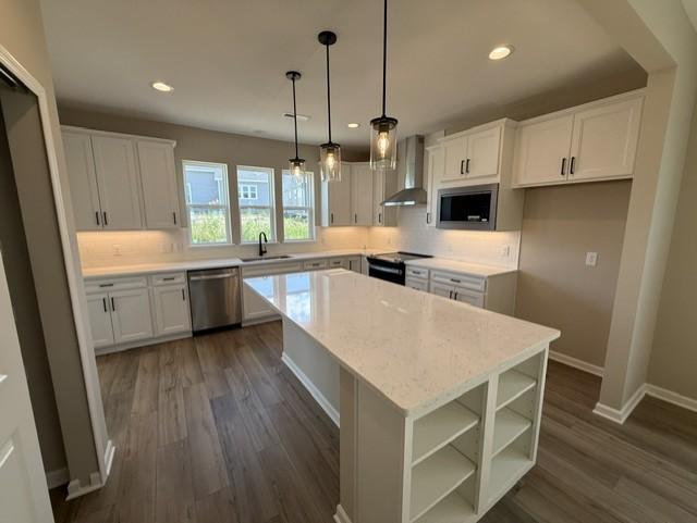 Central island offers additional prep space, seating, and storage, making it the heart of the home.