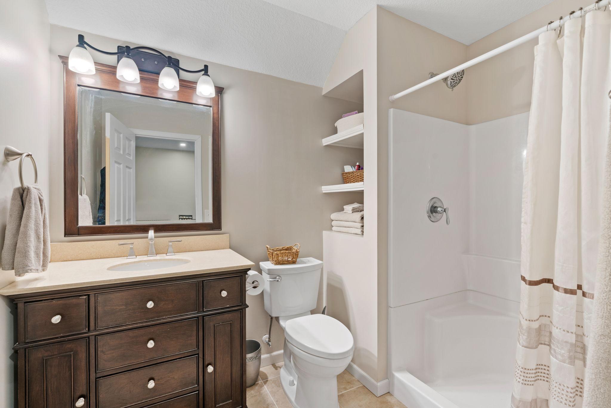 downstairs primary bathroom