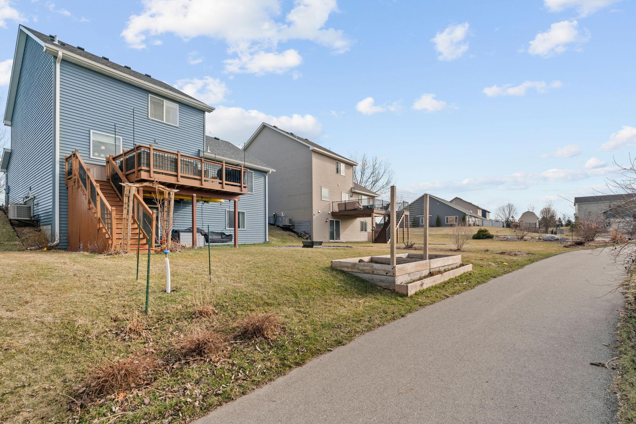 neighborhood walking path just steps away
