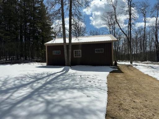 Side view of large garage