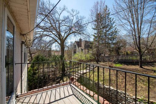 View of the backyard from the bedroom deck