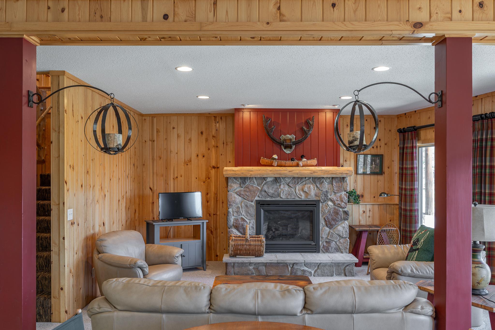 Enjoy the lower level gas fireplace