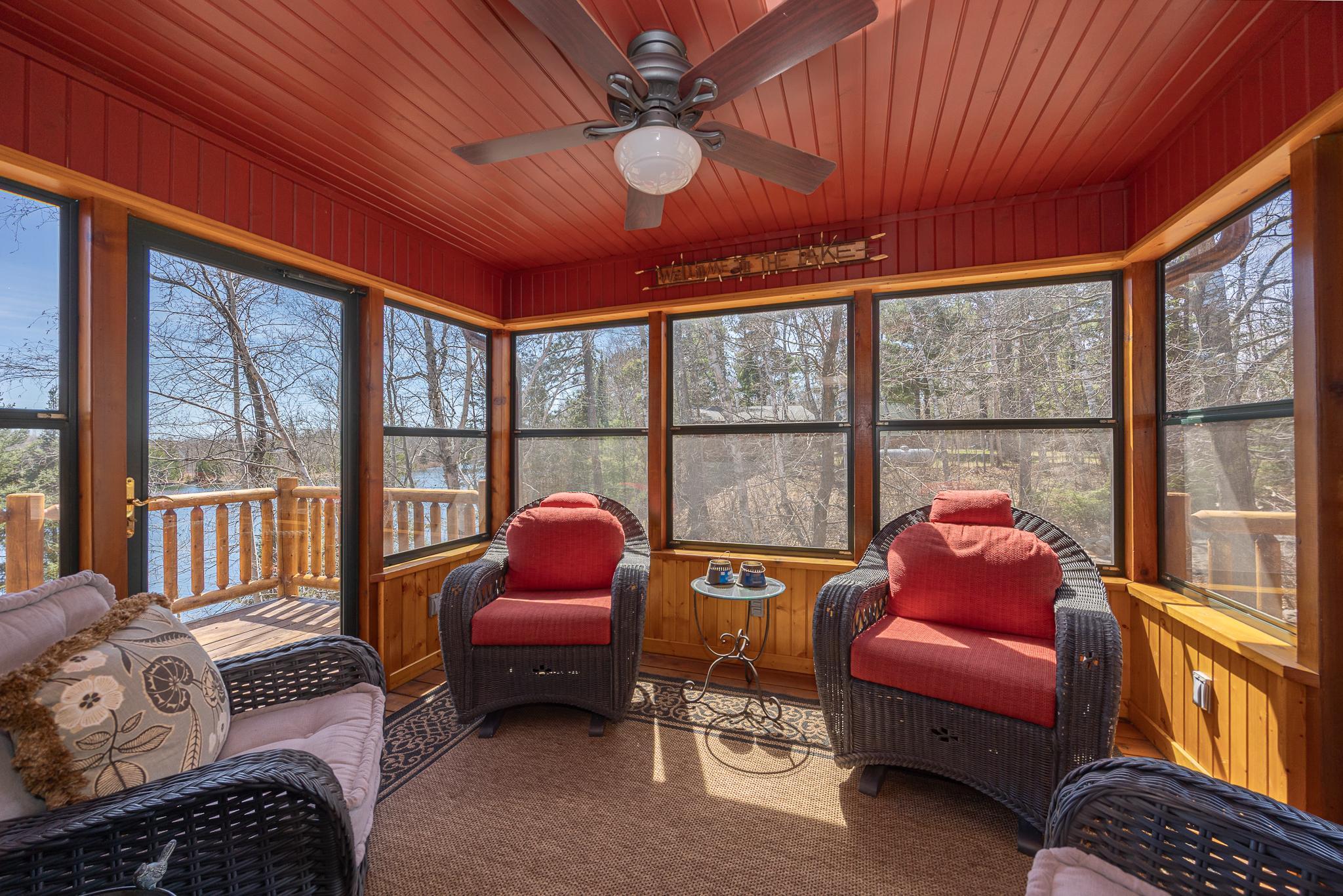Three season lakeside sunroom