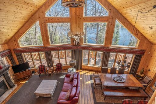 Exapansive windows allow for beautiful views of Thunder Lake