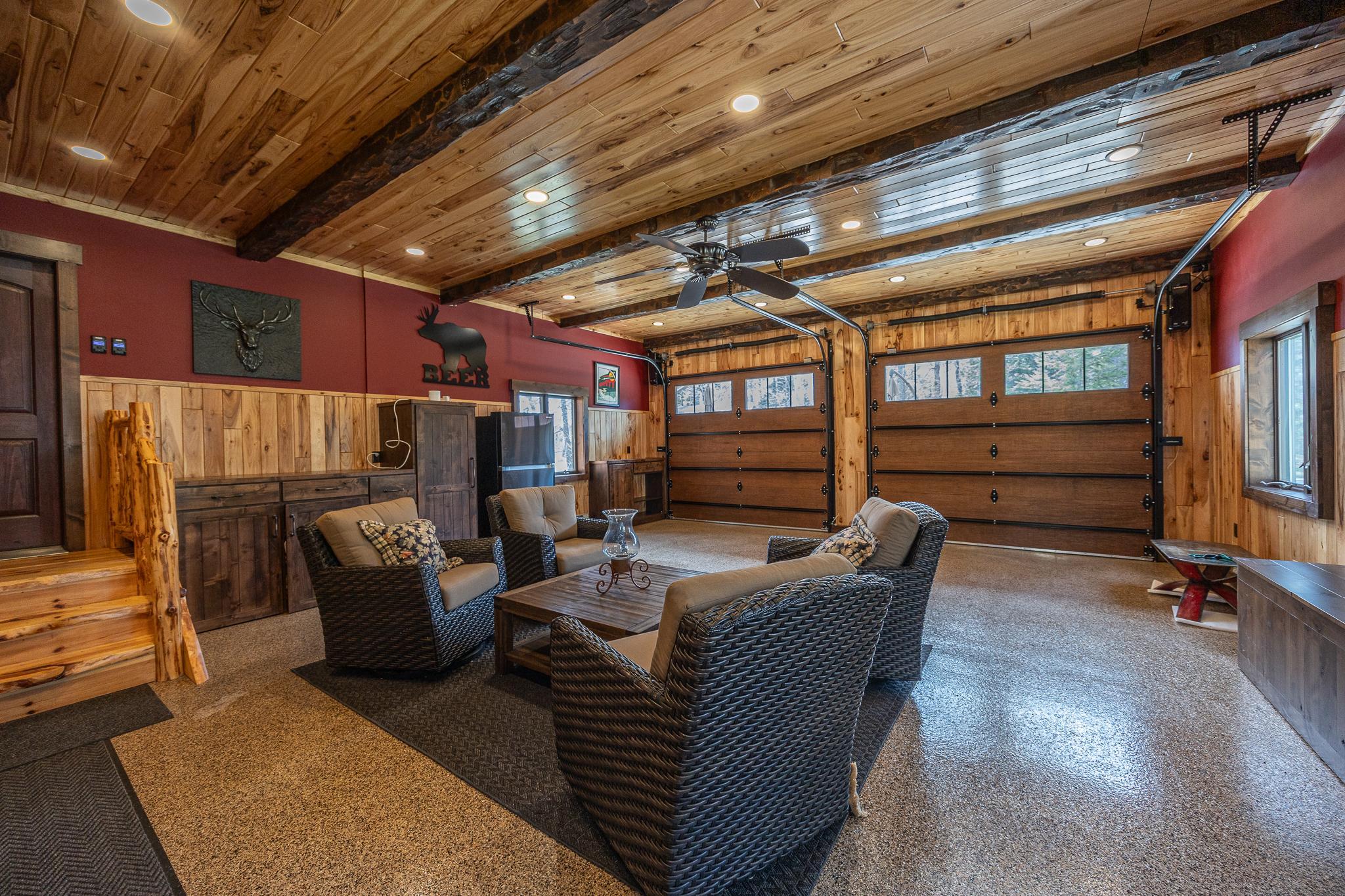 Custom finished attached garage