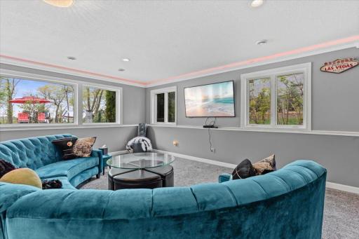 Recreation Room looking out at the pool & expansive river views