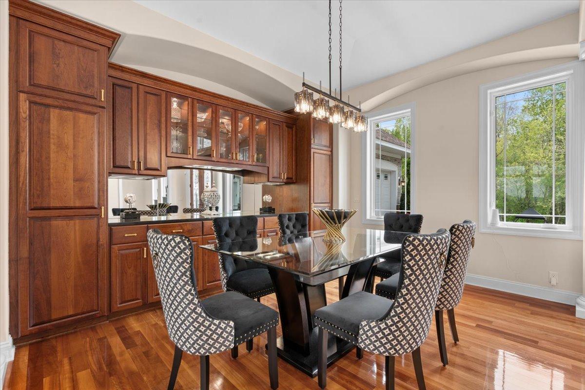 Dining Room custom extensive lit up cabinetry