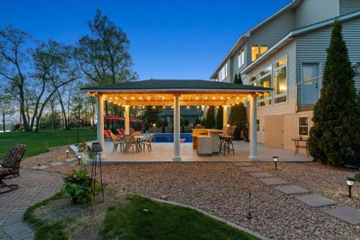20' x 13' Outdoor Pool Gazebo with 2 fans, custom granite and tile wet bar