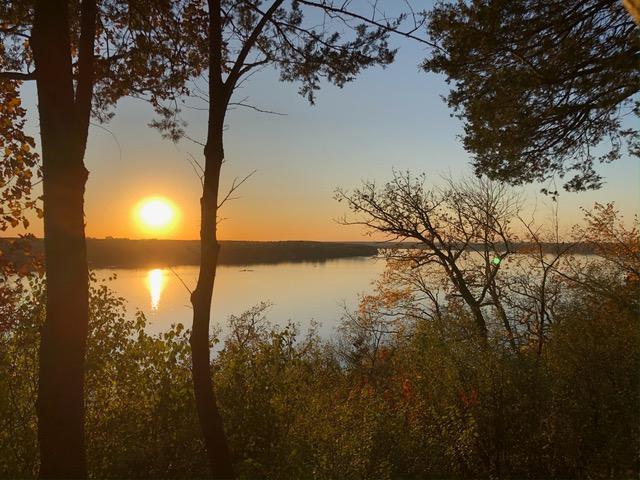 Sunset views from back yard overlooking the Mississippi River