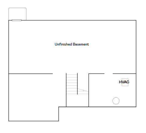Unfinished basement floorplan.