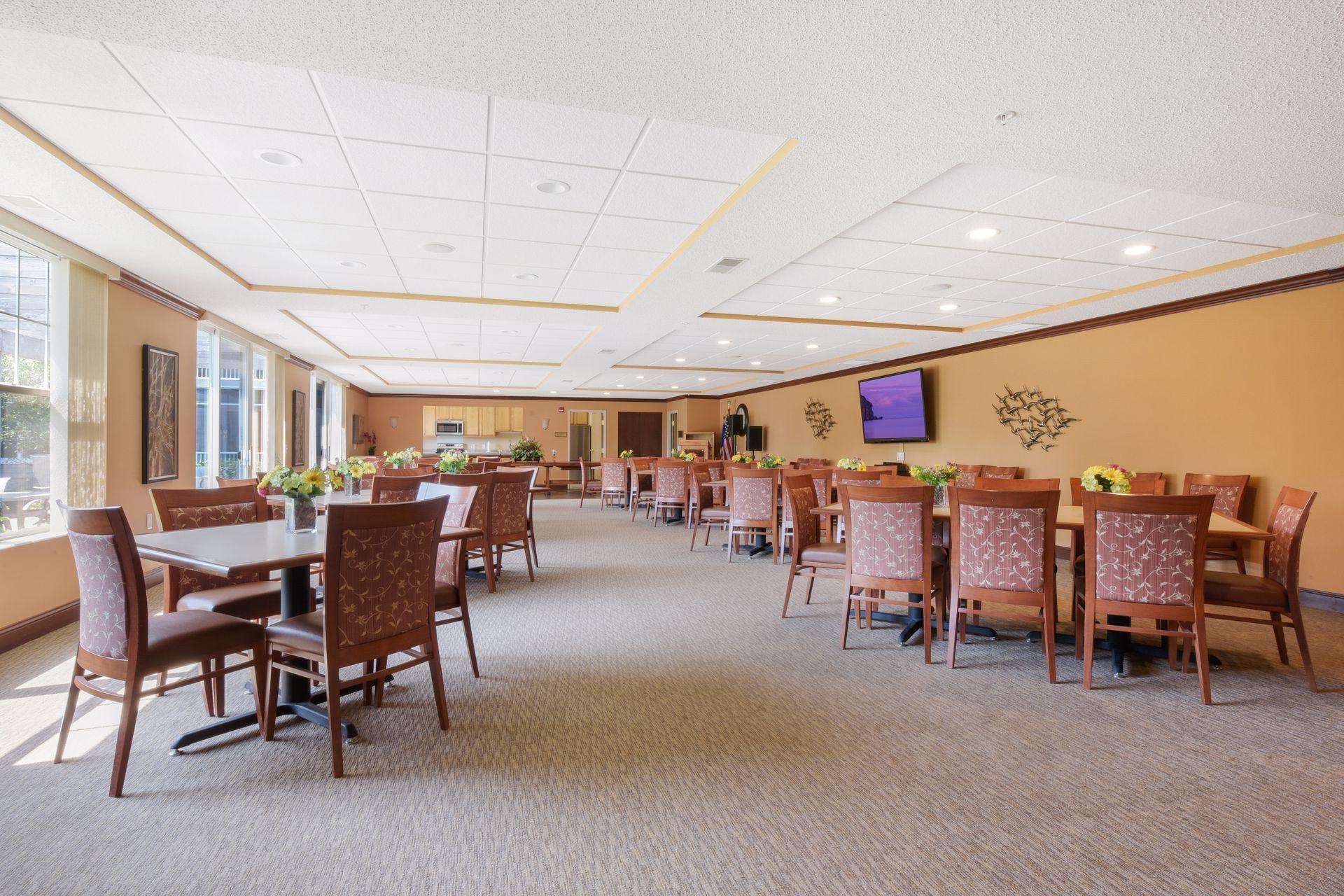 Full kitchen and area you can reserve for special occasions! Many events also held here like St. Patty's Day and potlucks. A great community with a lot of new friendships made!