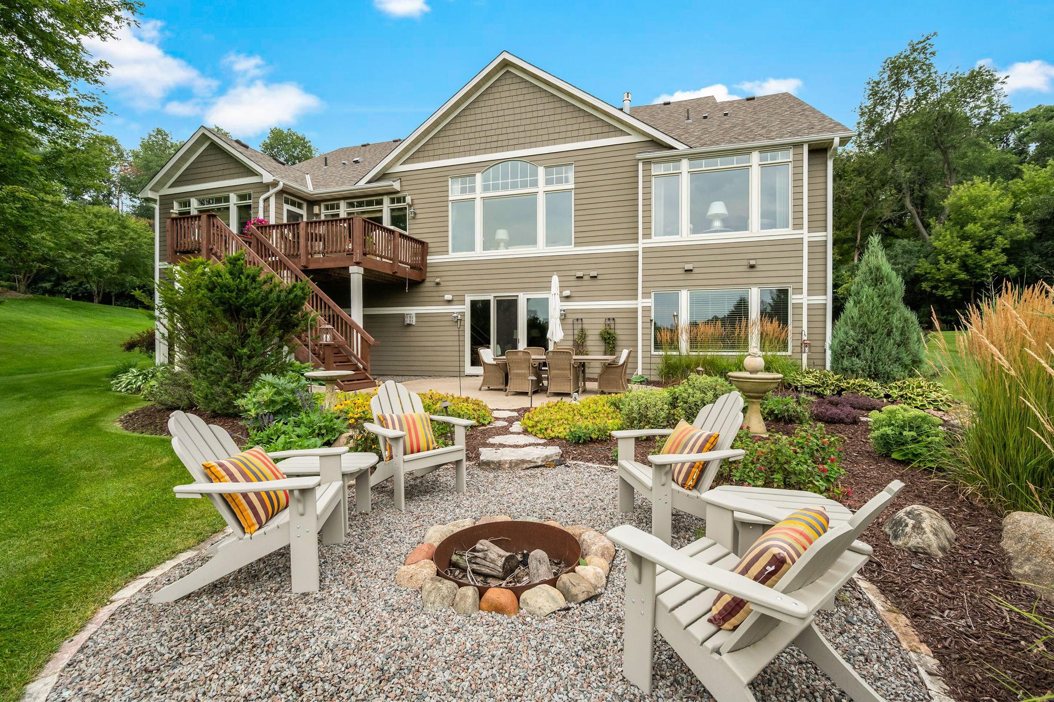 cozy backyard firepit area