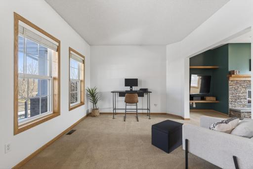 Plenty of natural light compliments the Flex Room.