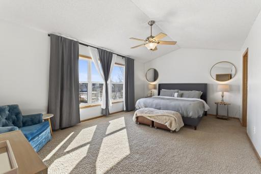 Dream Owners Suite with oversized windows and vaulted ceiling. 19x13