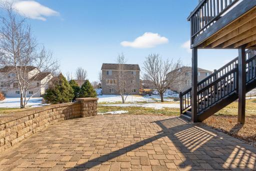 You have to love this patio with impressive stone wall!