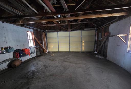 Inside of detached garage