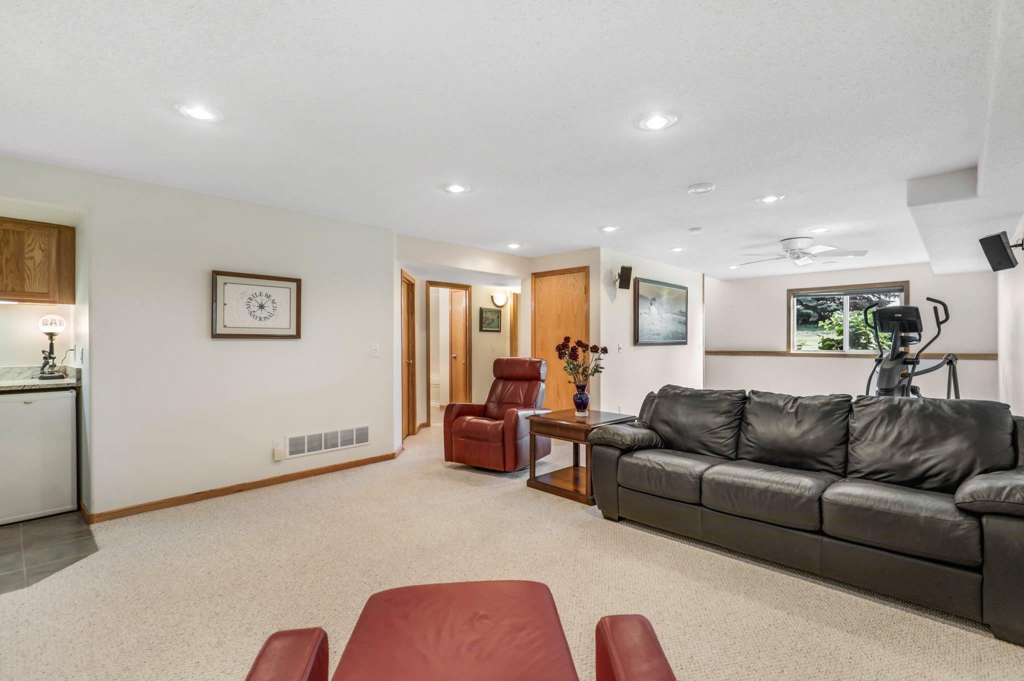 View from family room to bed & bath