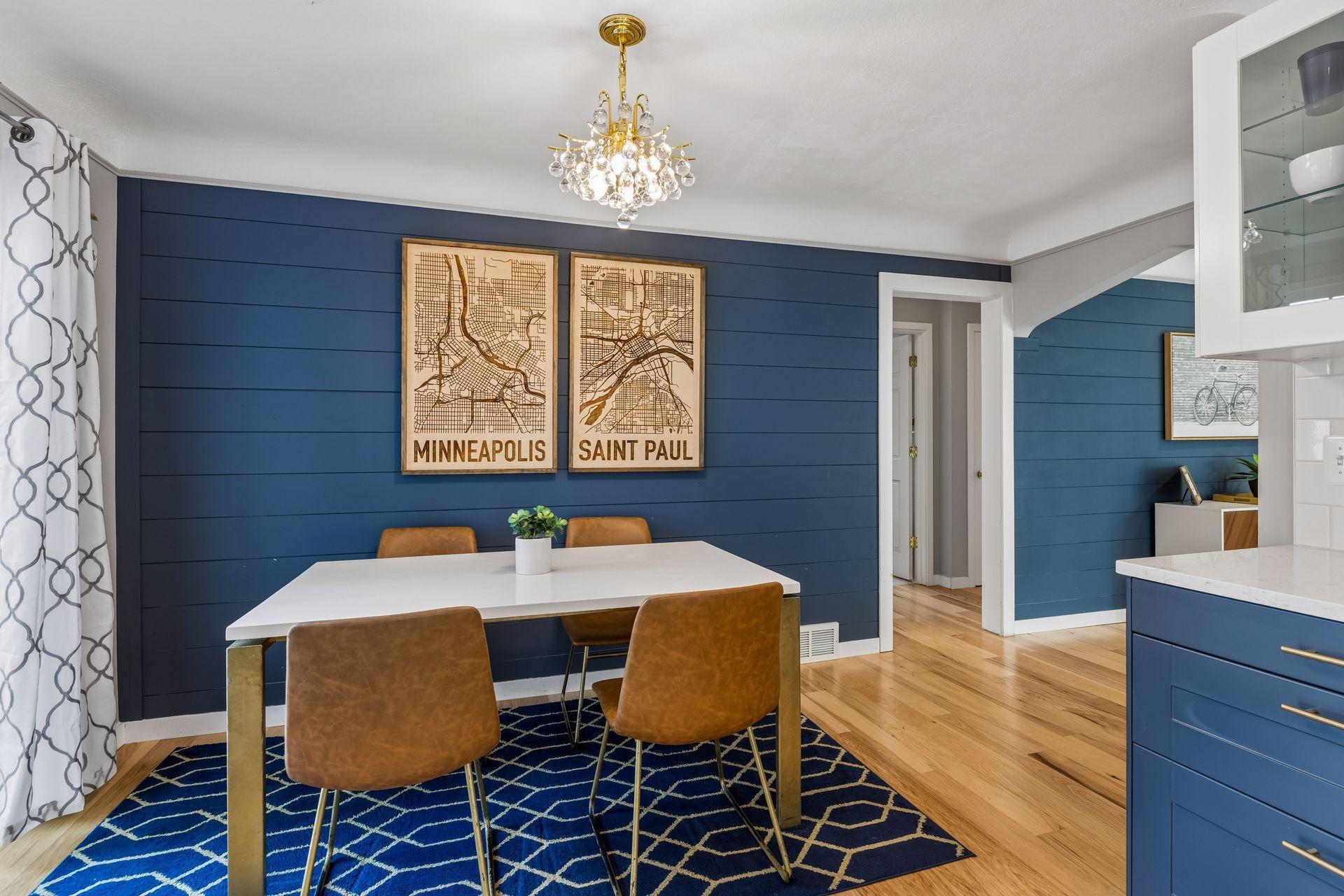 Informal dining opens to private deck and fenced backyard.