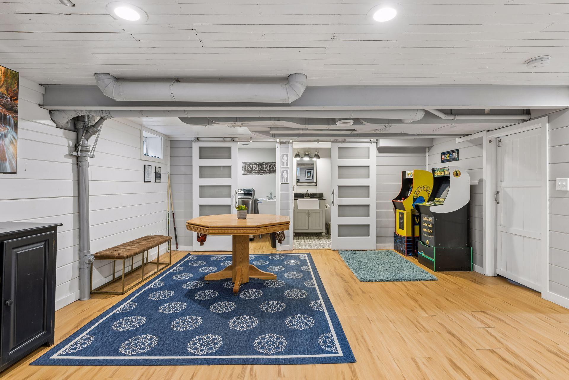 Enough space for a poker table and arcade games.