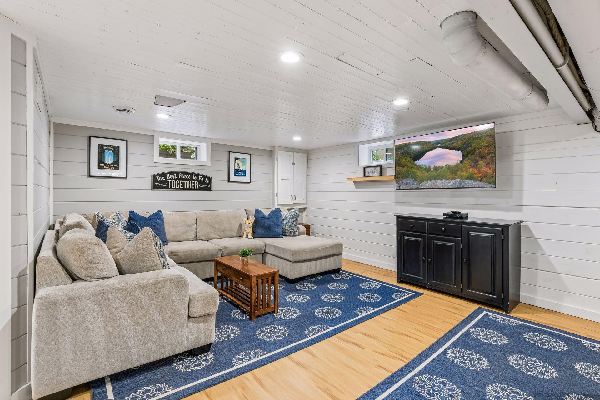 Spacious family room for movie night, a quiet space, or hanging out.