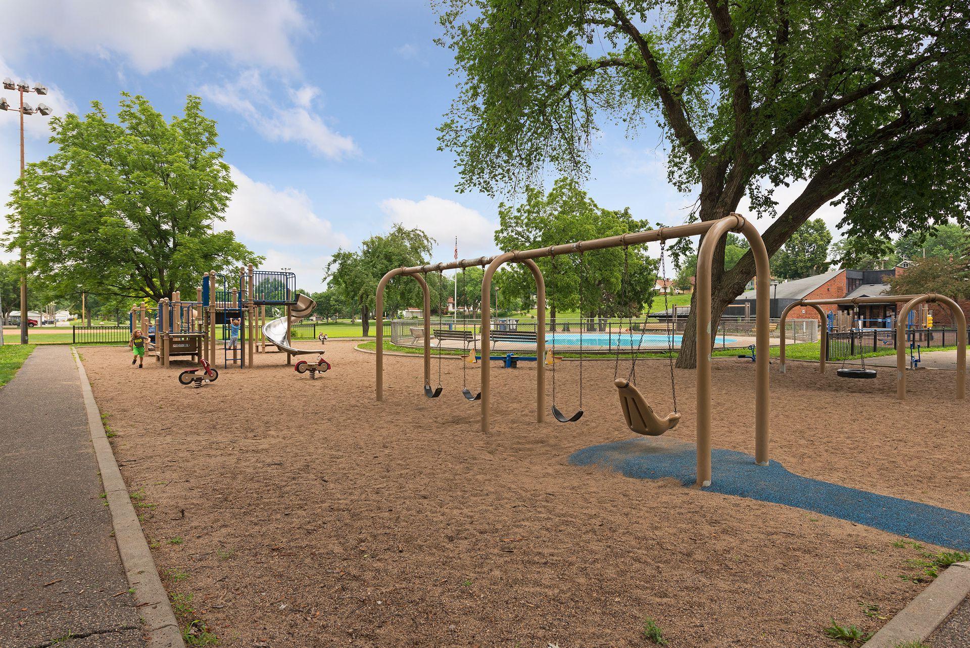 Nearby Sibley Park, with community pool and playground.