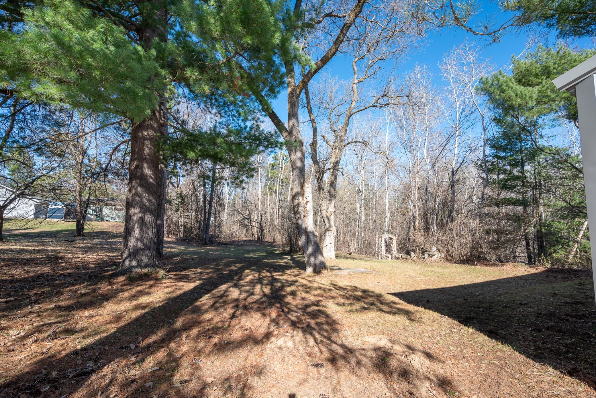 Large backyard backs up to city owned land.