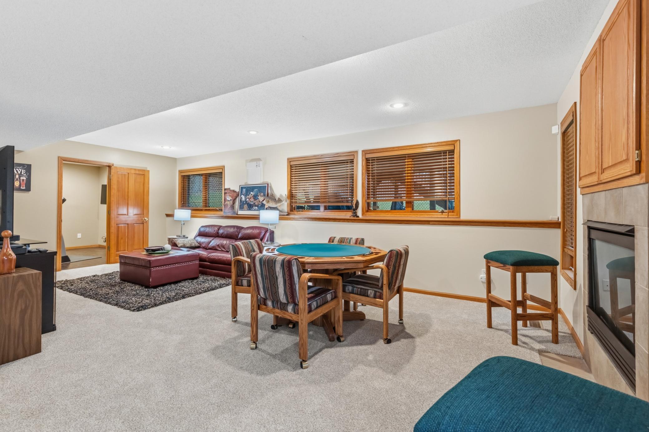 Another view of the family room in the lower level.
