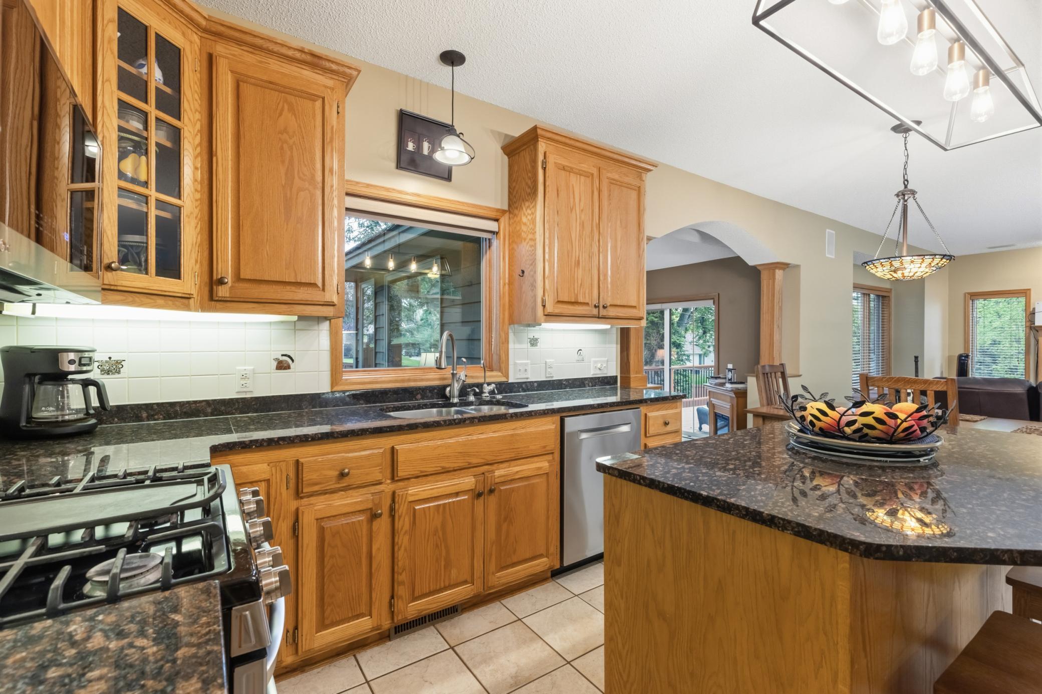 Another view of the kitchen. Has all stainless-steel appliances