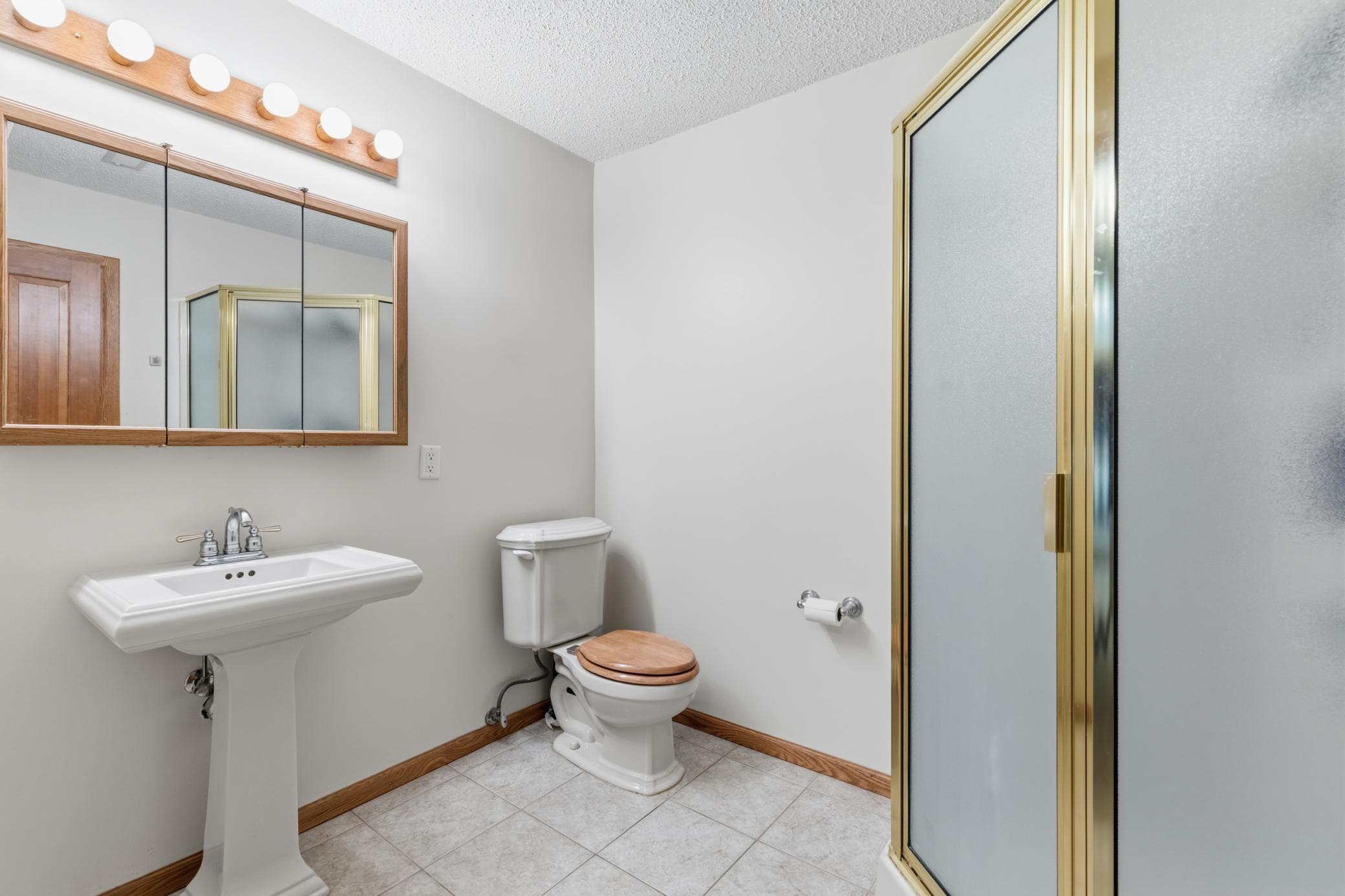 The 3/4 bath in the basement.