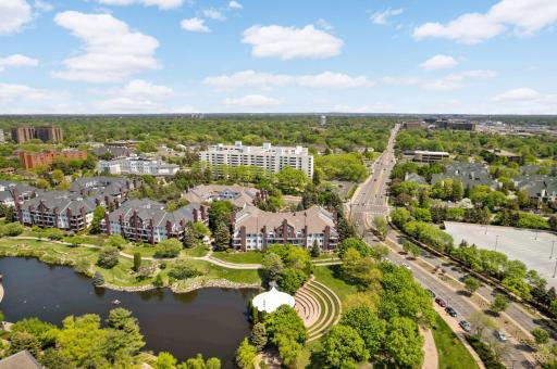 Unit overlooks Centennial Lakes Amphitheater.