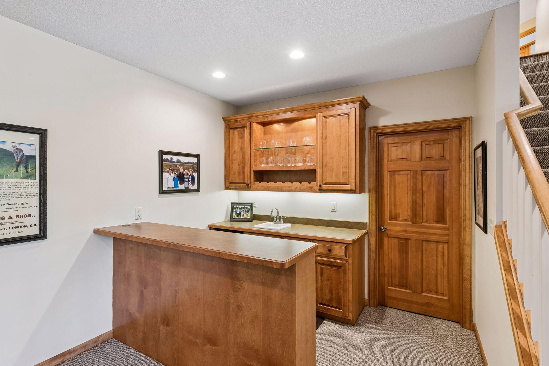 Grab snacks and drinks at the wet bar