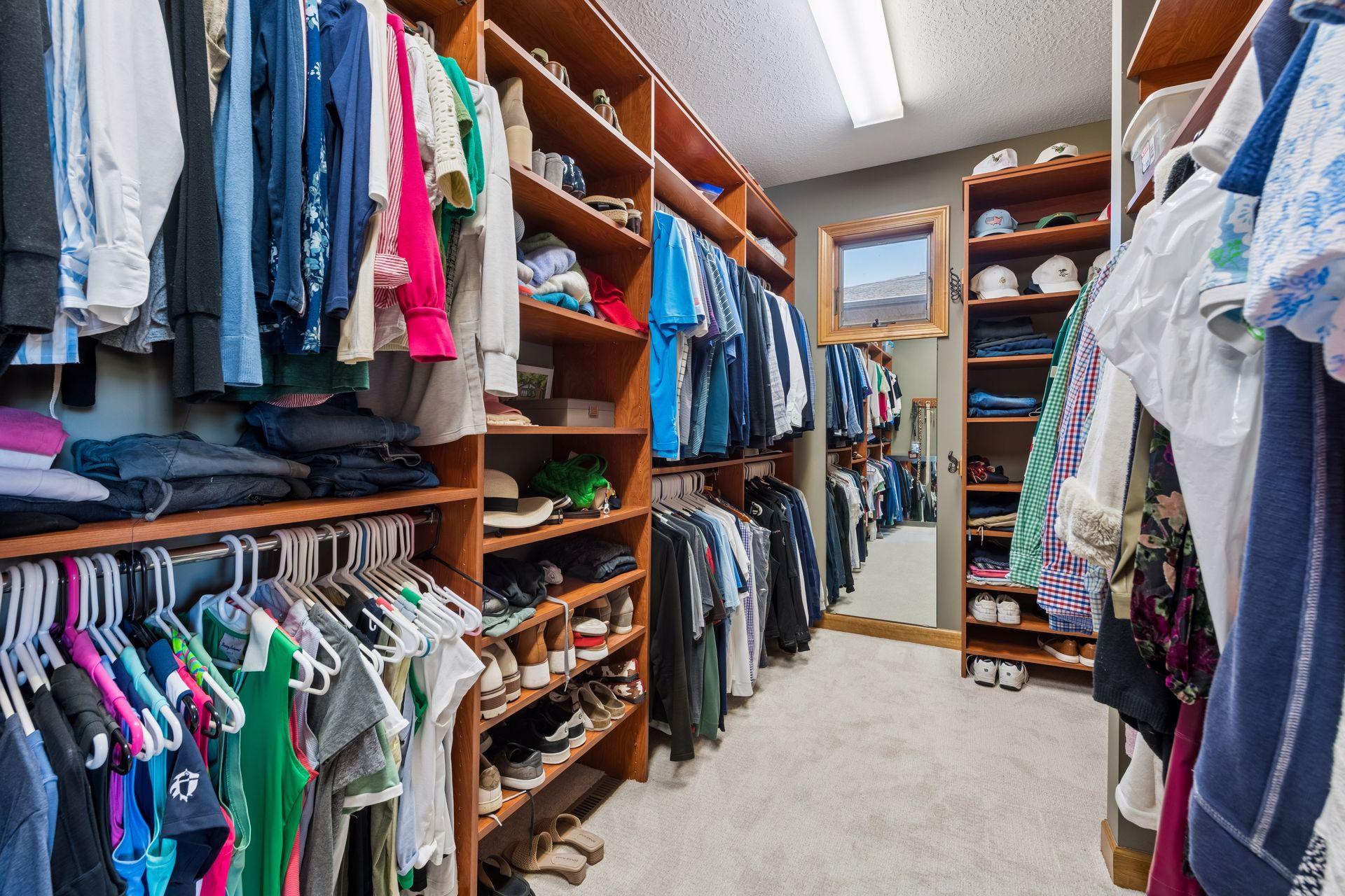Spacious and organized primary closet