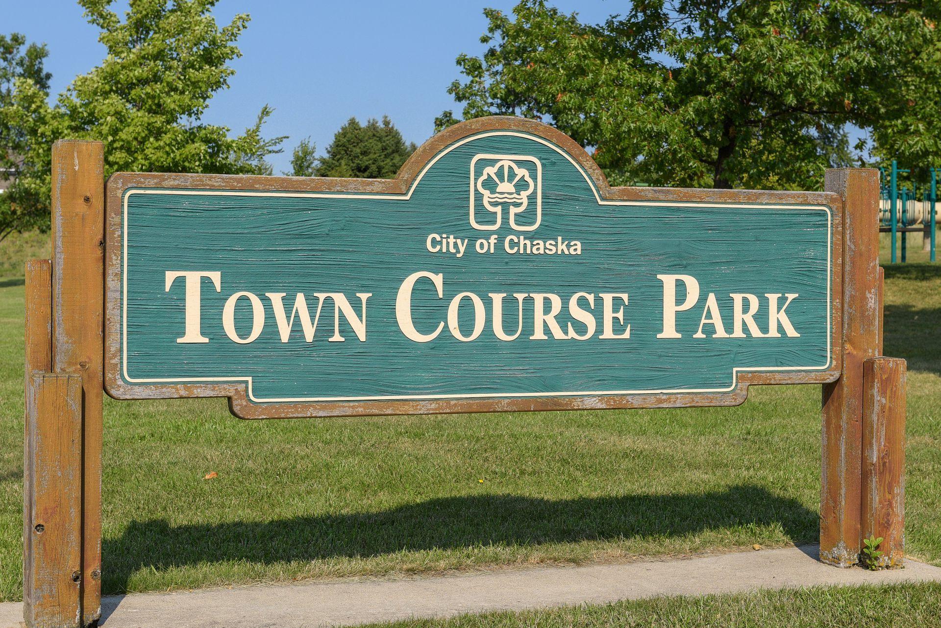 Easy to access play park and tennis courts are next to the Chaska Town Course