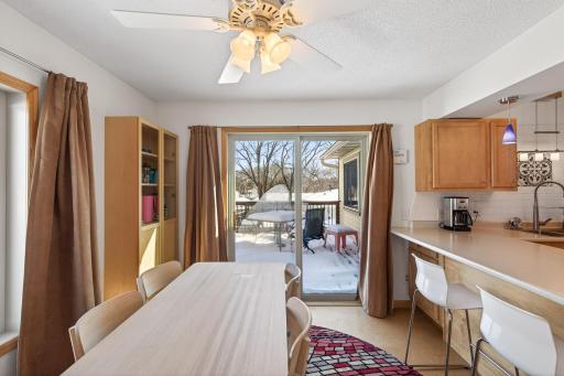 The deck is conveniently right off the kitchen and dining room