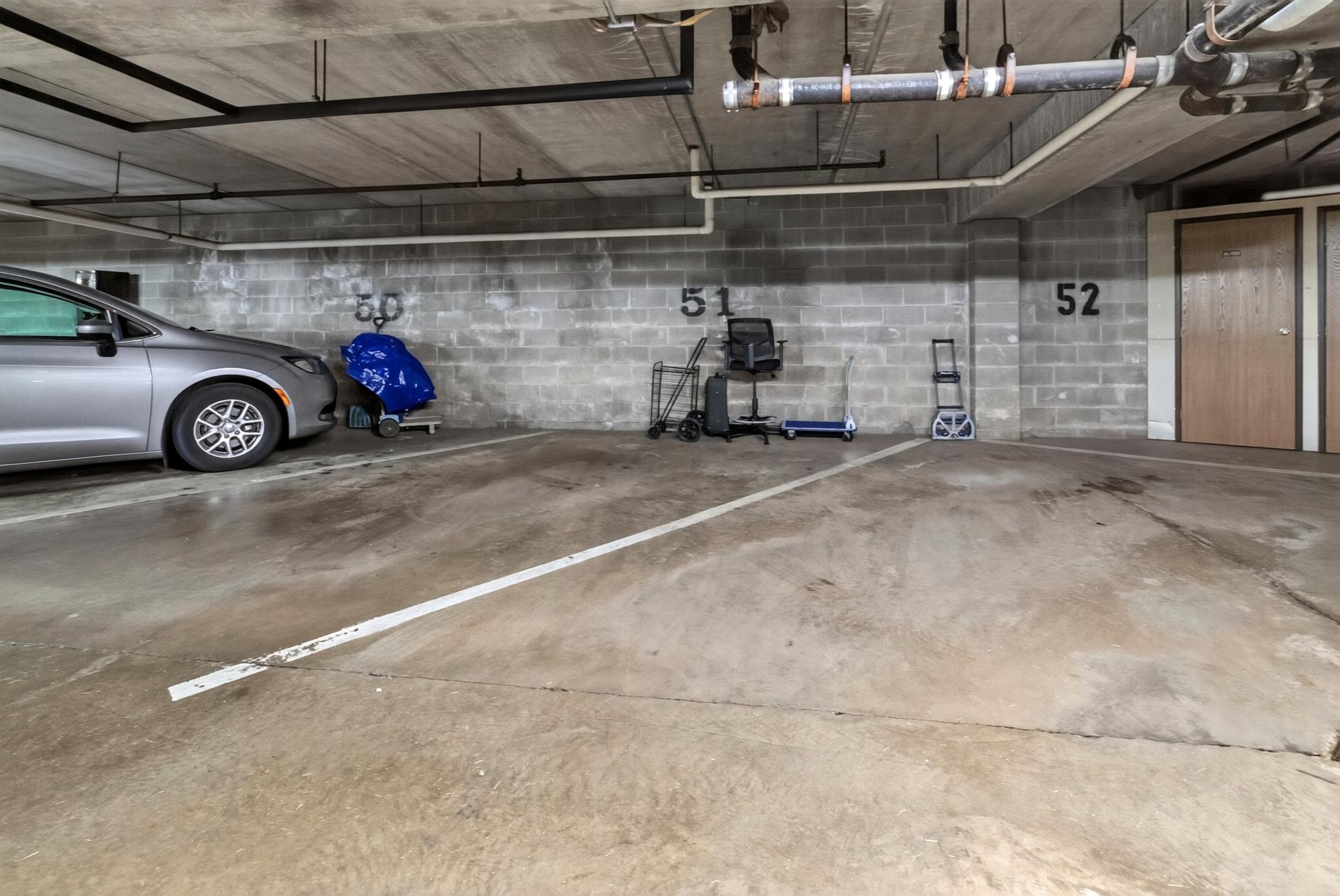 Skip the outdoor elements entirely with a secure, heated underground parking garage providing assigned parking spaces and direct building access