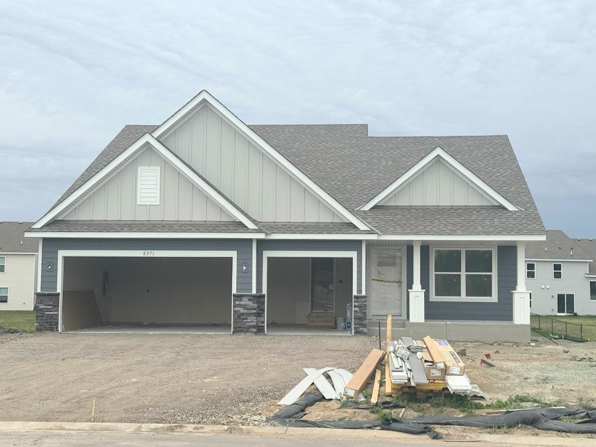 (Photo is of the actual home in progress.)