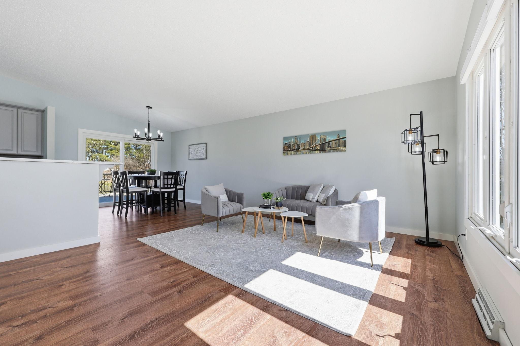 Living room and dining area