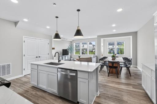 Large windows with pull down blinds