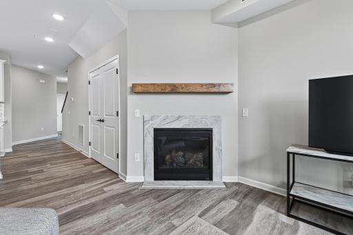 Cozy gas fireplace