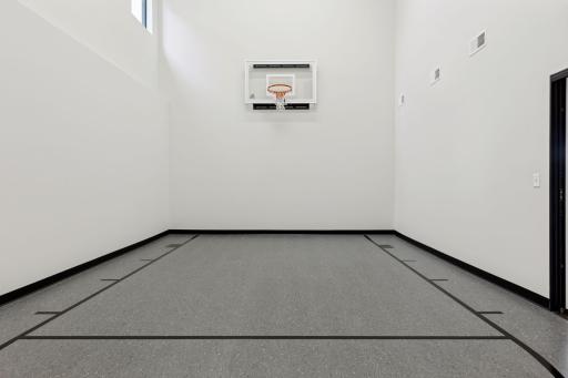 Indoor athletic courtâideal for basketball, pickleball, and year-round recreation.