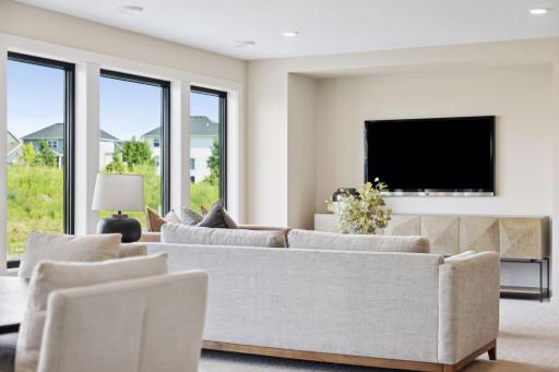 Finished lower level, gas fireplace, wet bar, athletic court