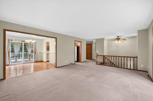 Inside, the main level features a functional layout with easy flow between the living, dining and kitchen areas.