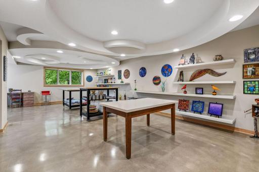 A spacious recreation area offers abundant room for entertaining, hobbies, and gatherings.