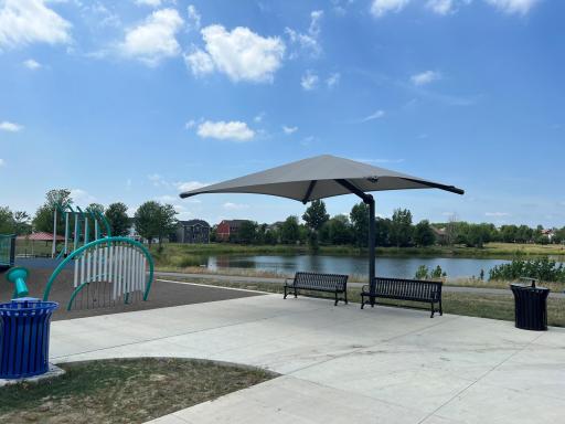 The benches offer a relaxing place to sit.